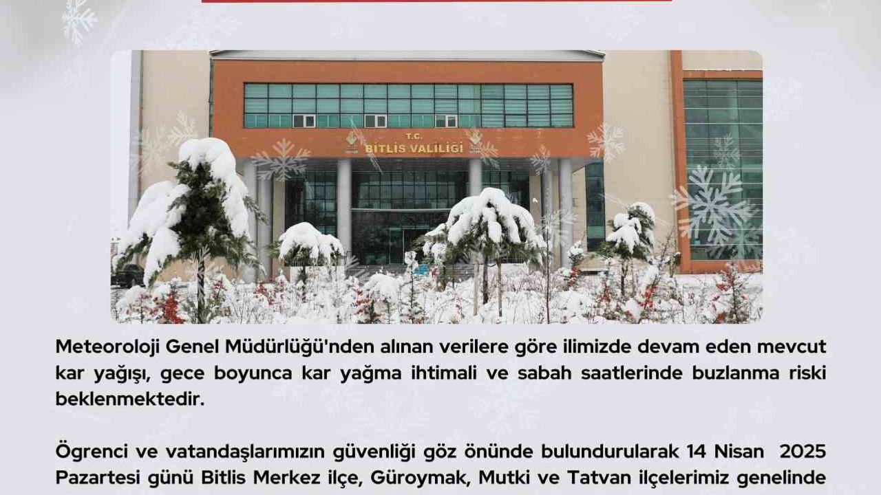 Bitlis’te eğitime kar engeli