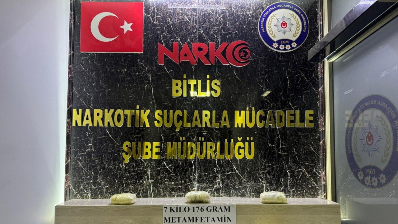 Bitlis’te 7 kilo 176 gram metamfetamin ele geçirildi