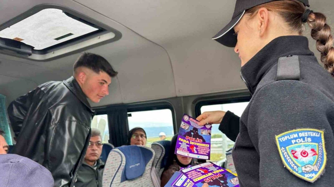 Polisten, vatandaşlara dolandırıcılık ve KADES bilgilendirmesi