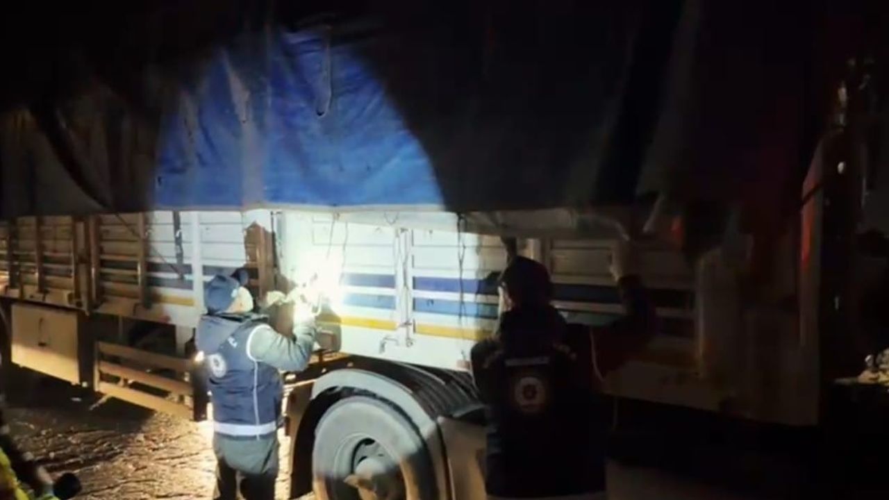 Bitlis'te tır dorsesinde 31 göçmen yakalandı