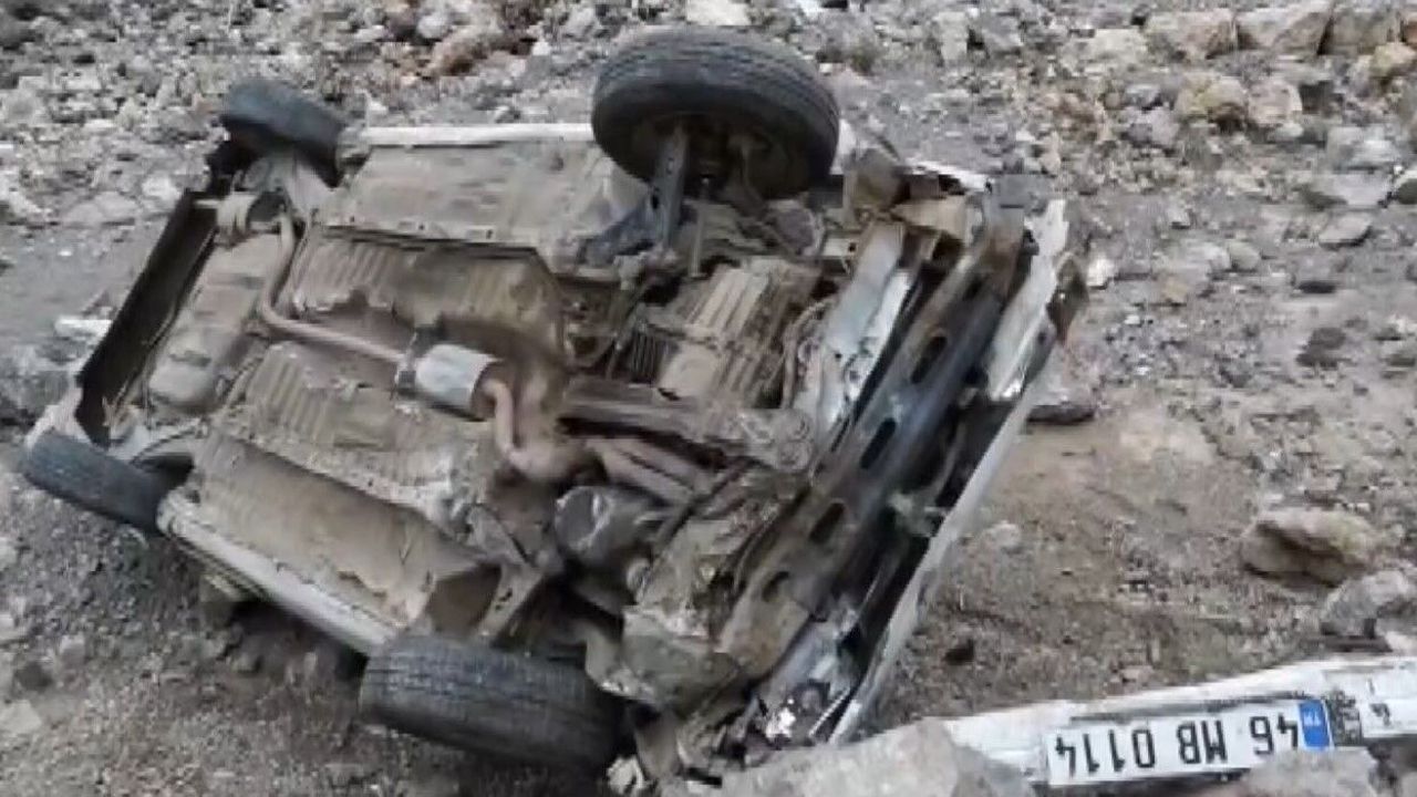 Gaziantep'te otomobil dere yatağına uçtu, sürücü yaralandı