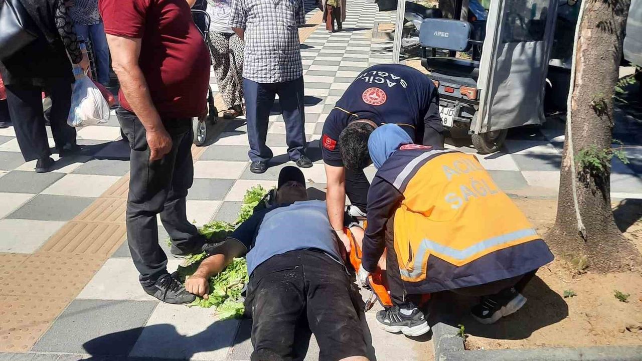 Tekirdağ'da kaldırıma takılan vatandaş hastanelik oldu
