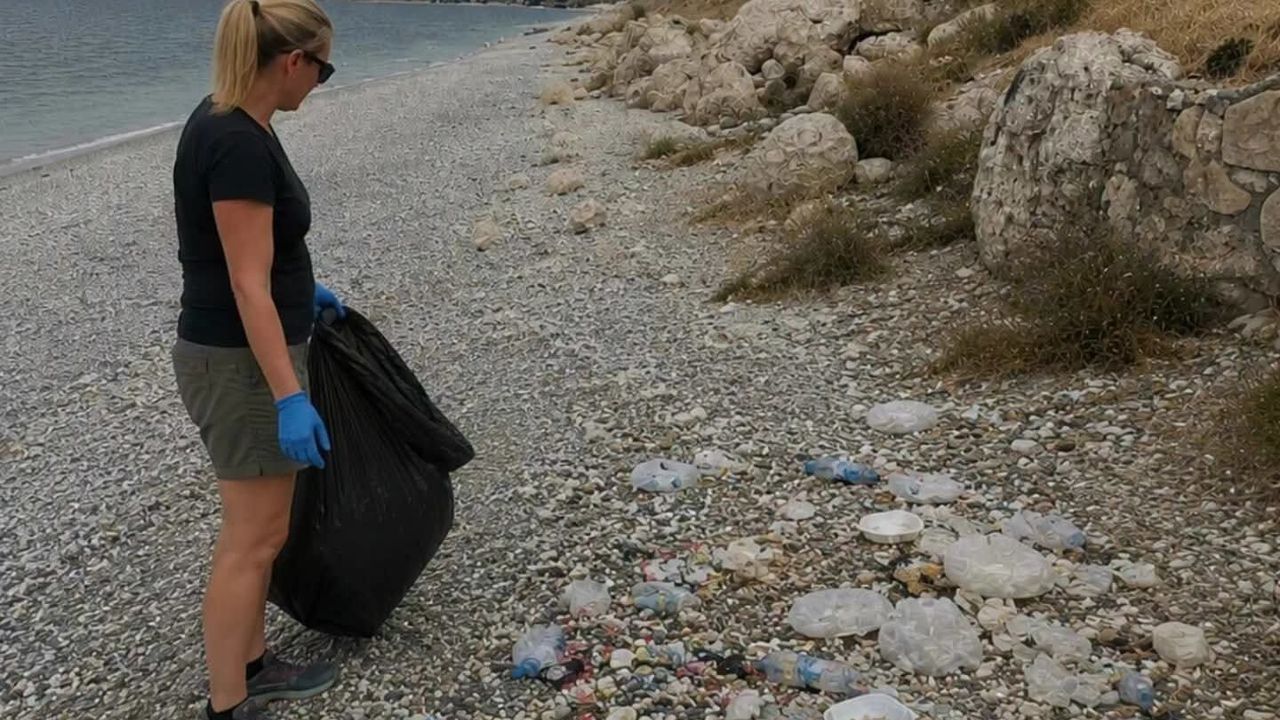 Alman turistten Bitlis'te çevre temizliği