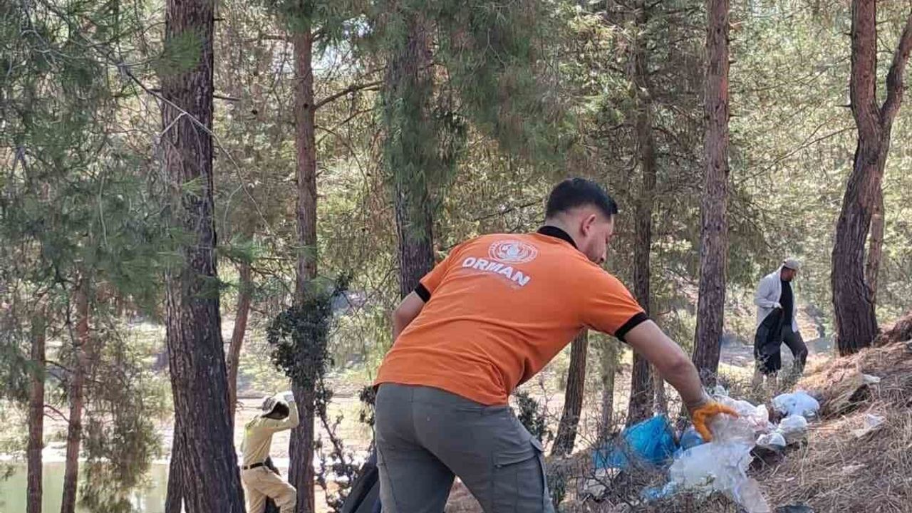 Kilis'te Tahtaköprü Barajı çevresinde temizlik çalışması yapıldı