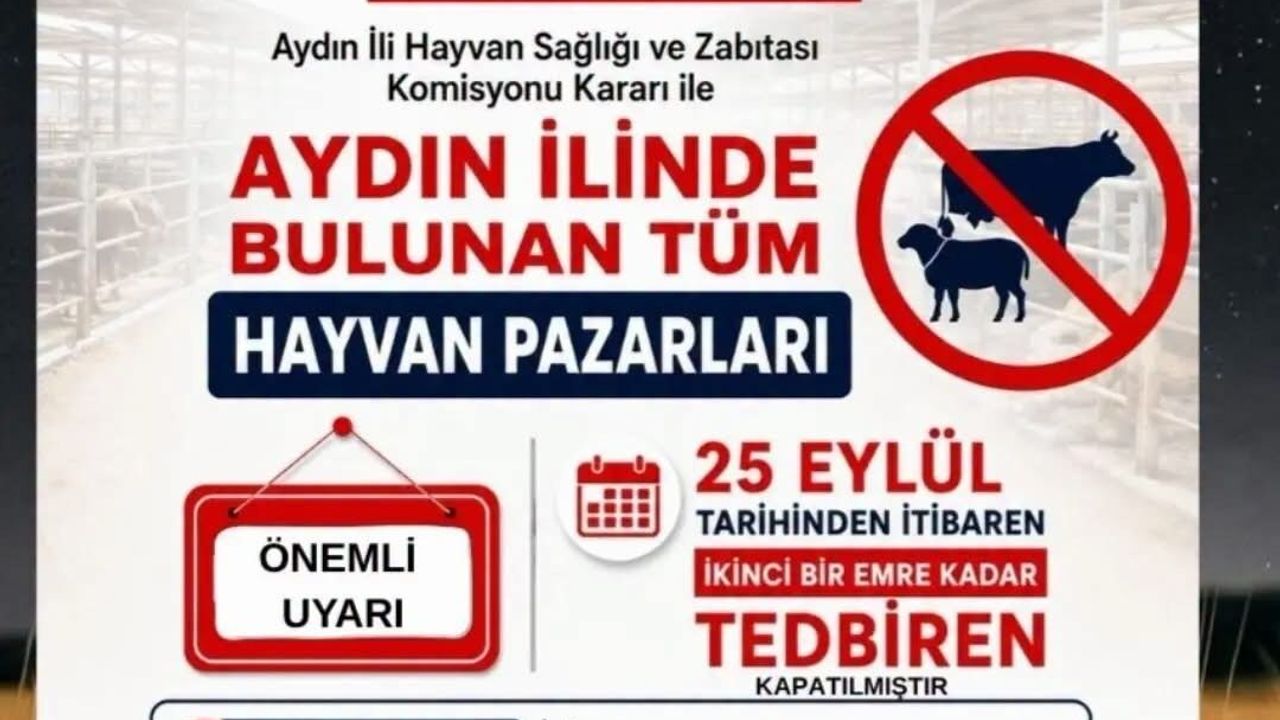 Aydın'da tüm hayvan pazarları tedbiren kapatıldı