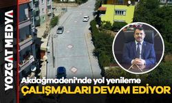Akdağmadeni'nde yol yenileme çalışmaları devam ediyor