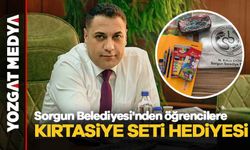 Sorgun Belediyesi'nden öğrencilere kırtasiye seti hediyesi