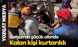 Sorgun'da göçük altında kalan kişi kurtarıldı
