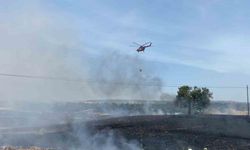 Çanakkale’de tarım alanında başlayan yangın devam ediyor
