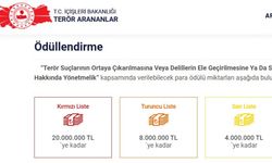 Terör ihbar ödülleri güncellendi: Kırmızı listedekiler için verilen ödül miktarı 20 milyon liraya yükseldi