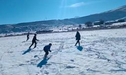 Iğdır’da kar yağışı sonrası çocuklar eğlenceli anlar yaşadı