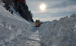 Kar nedeniyle ulaşıma kapanan Artvin’in Macahel Geçidi’nde yol açma çalışmaları 10 gündür devam ediyor