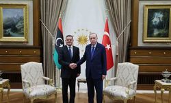 Cumhurbaşkanı Recep Tayyip Erdoğan, Cumhurbaşkanlığı Külliyesi’nde Libya Başbakanı Abdulhamid Dibeybe’yi kabul etti.