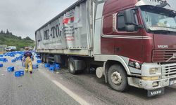 Balıkesir-Bursa yolunda iki tır çarpıştı
