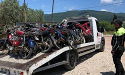 Erdek’te  tescilsiz motosikletler toplandı