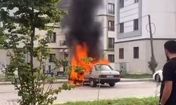 Fiat Tofaş otomobil alev topuna döndü