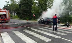 Ordu’da seyir halindeki otomobilde yangın çıktı
