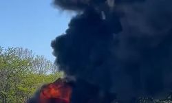 TEM Otoyolu’nda bir otomobil alev alev yandı
