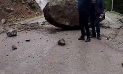 Yaylaya gidenler devasa kayanın altında kalmaktan saniyelerle kurtuldu