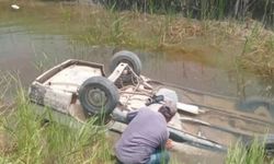 Sulama kanalına düşen otomobilin sürücüsü hayatını kaybetti