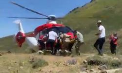 Yaylada yaralanan vatandaş helikopterle hastaneye kaldırıldı