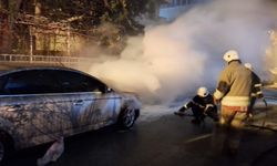 Belen'de otomobil yangını