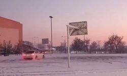 Buz üstünde drift kameraya yansıdı