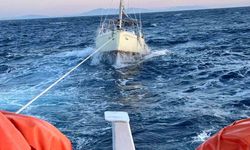 Datça açıklarında sürüklenen yelkenli tekne kurtarıldı