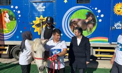 Dicle'de çocuklar pony atlarla buluştu