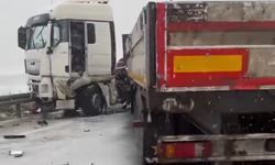 Düzce'de tır makaslaması çevre yolunu kapattı