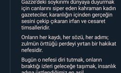 Emine Erdoğan: 'Gazze'deki soykırımı dünyaya duyurmak için canlarını siper eden kahraman kadın gazeteciler, karanlığın içinden gerçeğin sesini çekip çıkaran irfan ve cesaret timsalleridir'