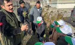 Gediz'de minik öğrenciler kızılçam fidanlarını toprakla buluşturdu