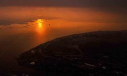 İstanbul'da Boğaz çevresine çöken pus ve etkili olan hava kirliliği dron ile görüntülendi