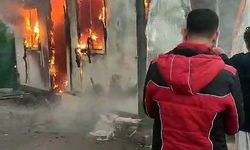 Konteyner alev alev yandı