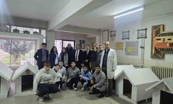 Meslek liselilerden sokak hayvanlarına kulübe desteği