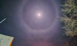 Muratlı semalarında 'Ay Halesi' görüldü