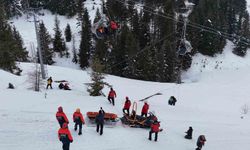Ordu'daki kayak merkezinde gerçeğini aratmayan kurtarma tatbikatı