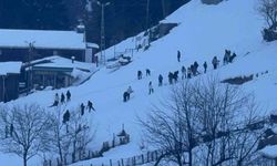 Rize'de zirvelerde 'karlı güneş' güzelliği