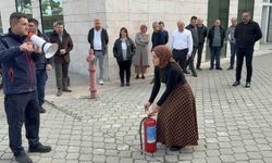 Samsun Adliyesi'nde yangın söndürme tatbikatı