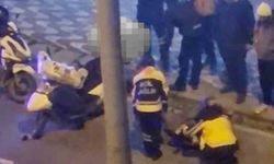 Seyir halindeyken motosikletten düşen kurye yaralandı