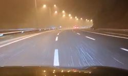 TEM'in Bolu geçişinde tipi şeklinde kar yağışı