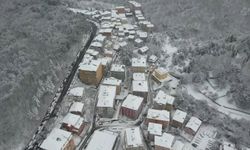 Beyaz örtüyle kaplanan Sarıyer havadan görüntülendi