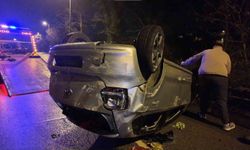 Beykoz'da otomobil takla attı: 2 yaralı