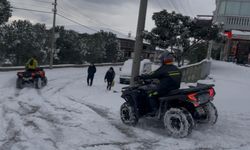 Bursa yeni yılın ilk günü beyazlara büründü...İşe ATV araçları ile gittiler