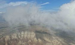 Çankırı'yı kaplayan sis bulutları havadan görüntülendi