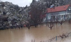 Derebucak'ta araziler sular altında kaldı