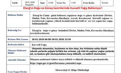 Elazığ için kuvvetli yağış uyarısı