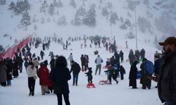 Ergan'da kayak ve kızak keyfi