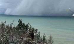 Kastamonu'da 'deniz etkili kar yağışı' ilginç görüntü oluşturdu