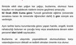 Tunceli'de eğitime 1 gün daha ara verildi